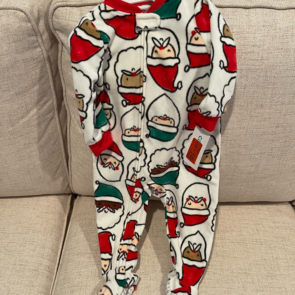Fleece Footie Pajamas Carters Christmas NWT 12 months